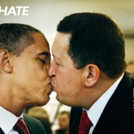 UNHATE Campaign. By David Fischer. Barack Obama & Hugo Chavez.