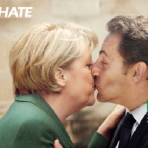 UNHATE Campaign. By David Fischer. Angela Merkel & Nicolas Sarkozy.