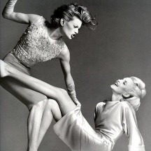 Kristen McMenamy & Nadja Auermann in Versace by Richard Avedon